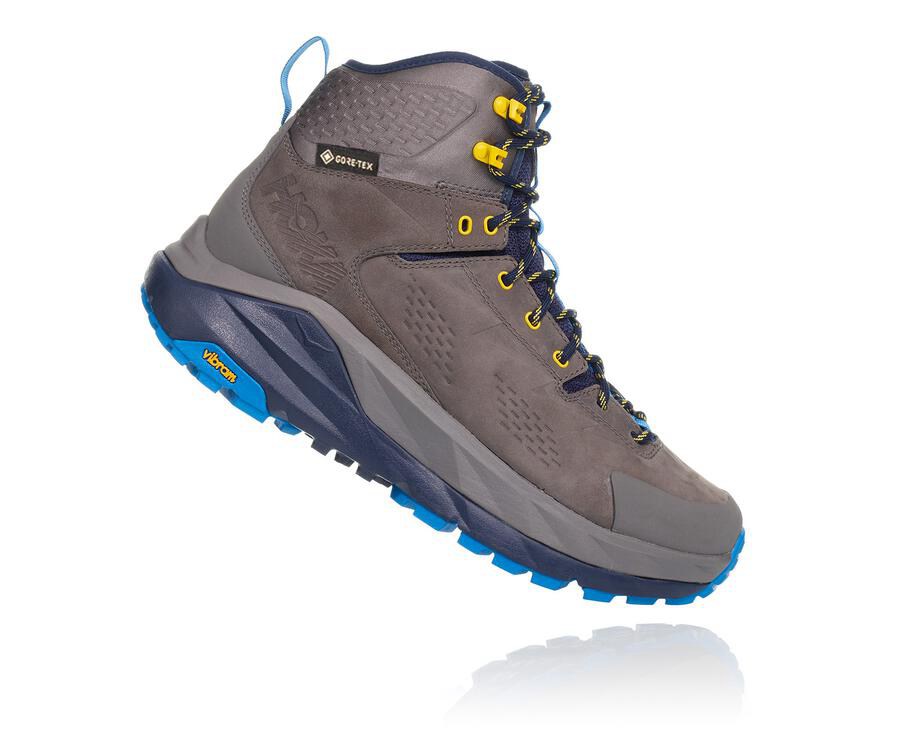 Botas De Montaña Hoka One One Hombre Grises/Azules - Kaha Gore-Tex - HRMW24850